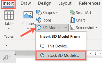 Įdėkite 3D modelius į „Microsoft Office“