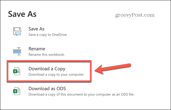 Excel Atsisiųskite kopijavimo parinktį