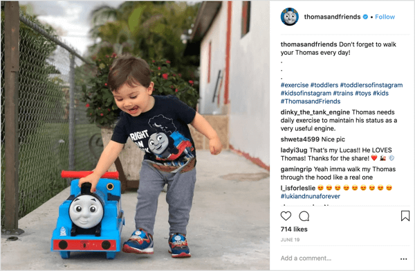 „Thomas & Friends“ dalijasi nuotraukomis, kurias pateikė vaikų tėvai, naudodamiesi prekės ženklo prekėmis.
