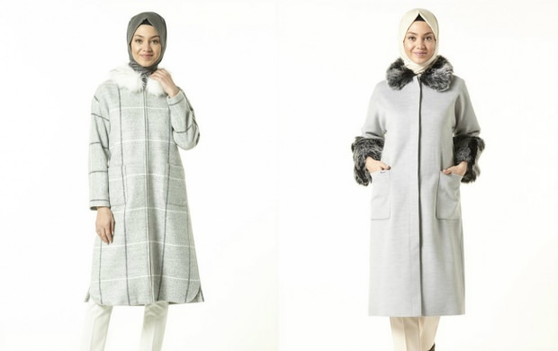 Įperkami ilgo palto modeliai su „hijab 2020“
