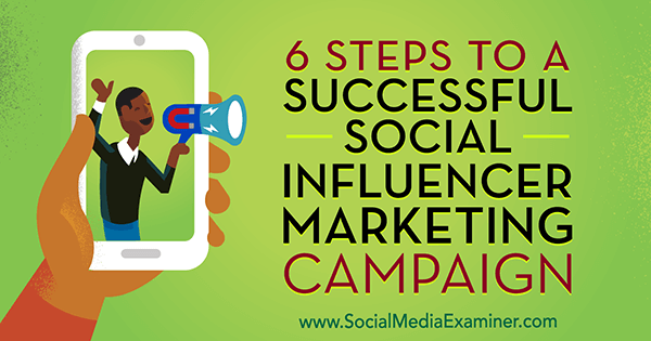 6 žingsniai į sėkmingą socialinės įtakos turėtojų rinkodaros kampaniją, kurią paskelbė Džuljeta Carnoy socialinių tinklų eksperte.
