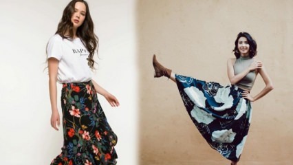 Aybüke Pusat pirmenybė teikiama 2019 rudens sezono gėlių modelių sijonų modeliams