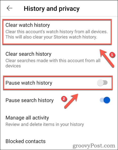 „YouTube“ žiūrėjimo istorijos išvalymas sistemoje „Android“.