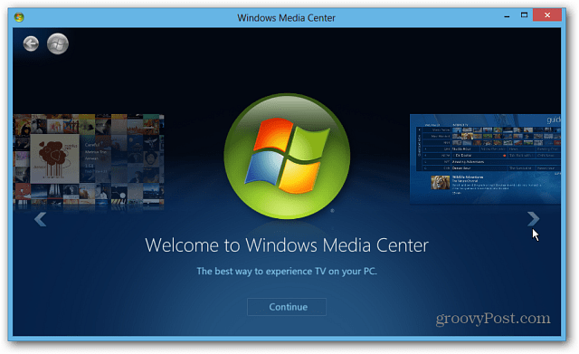 Paleiskite „Windows Media Center“