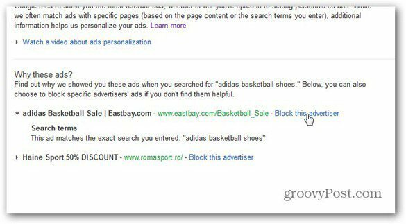 google Ads blokuoja reklamuotoją