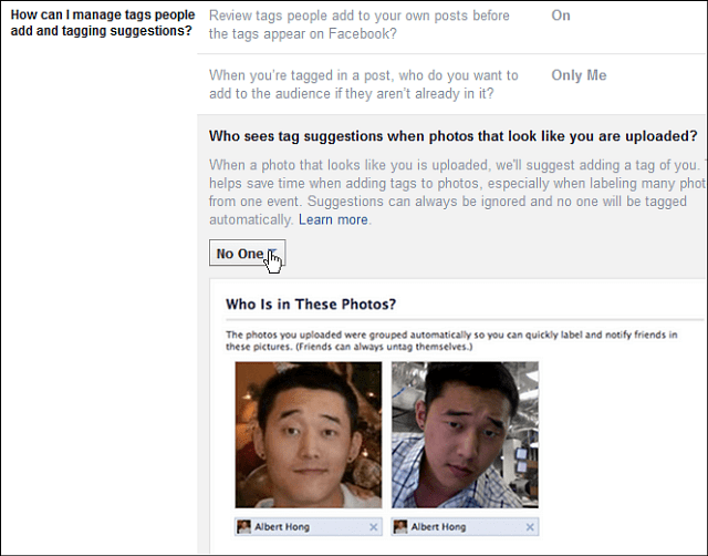 Neleiskite „Facebook“ automatiškai žymėti savo nuotraukų