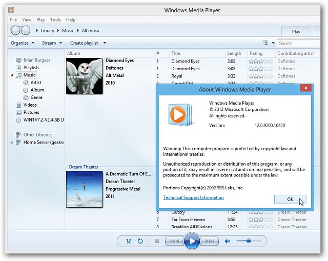 Kur yra „Windows Media Player“ „Windows 8“?