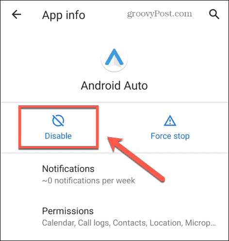 android automatinis išjungimas