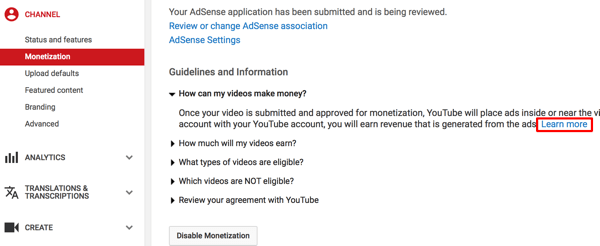 Prijunkite „YouTube“ ir „AdSense“ paskyras