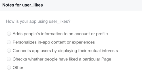 Paaiškinkite, kaip naudosite „Facebook“ mėgstamus duomenis, kuriuos renkate.
