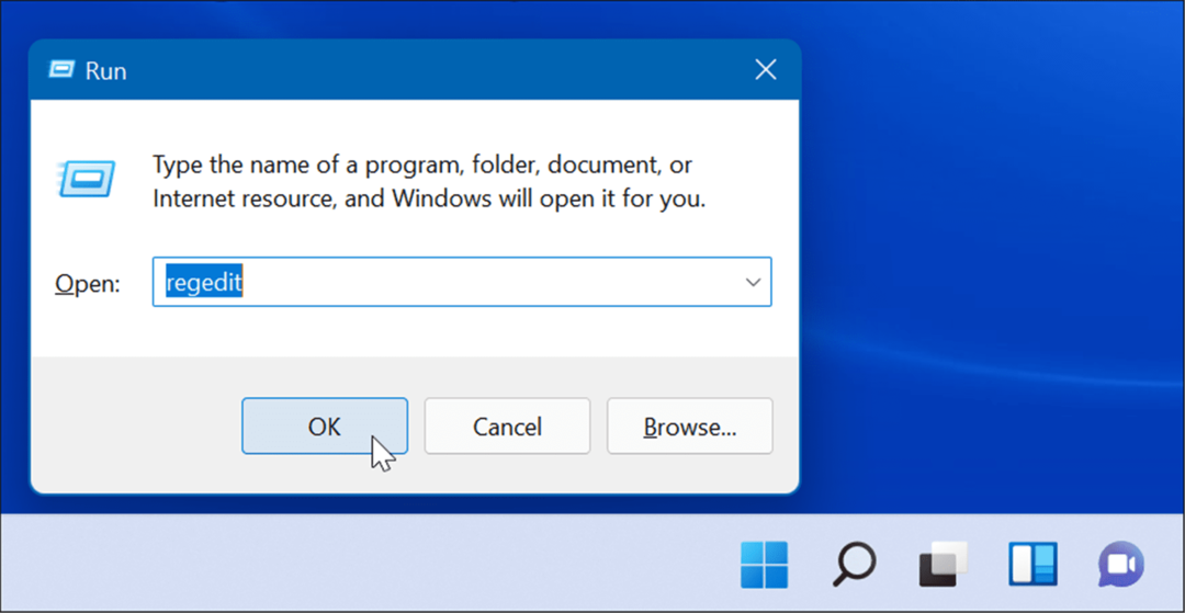 regedit Paleiskite Windows 11