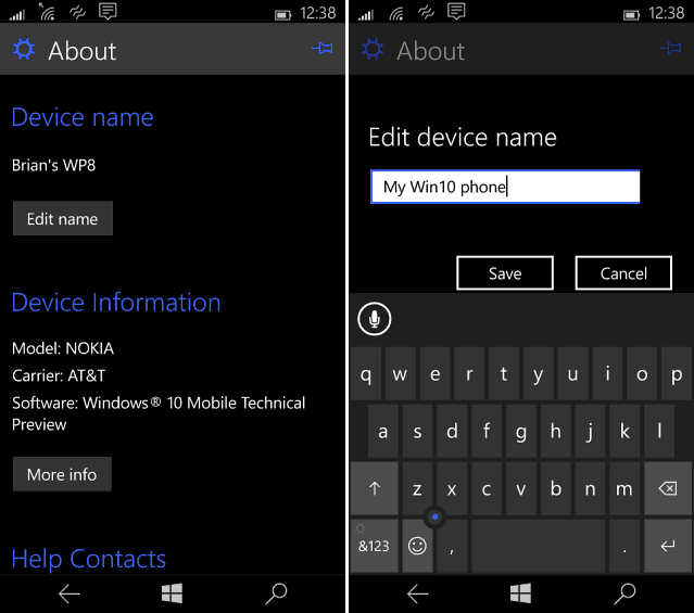 Pakeiskite „Windows Phone“ pavadinimą