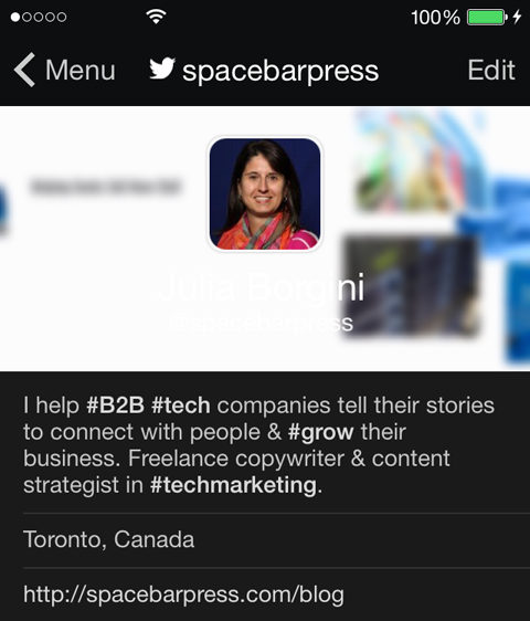 „spacbarpress twitter“ profilis mobiliajame telefone