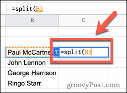 „Google“ skaičiuoklių funkcijos SPLIT naudojimas