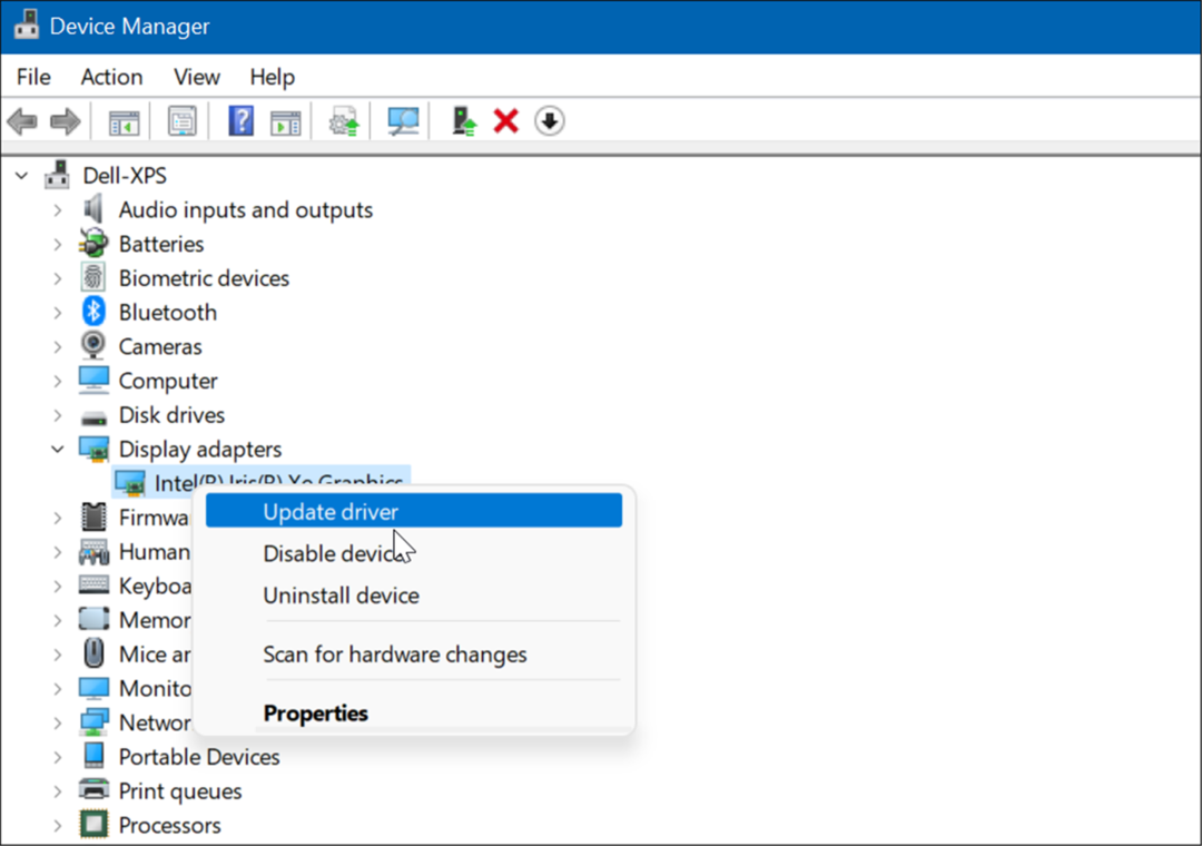 įrenginių tvarkytuvė Windows 11 nuolat stringa