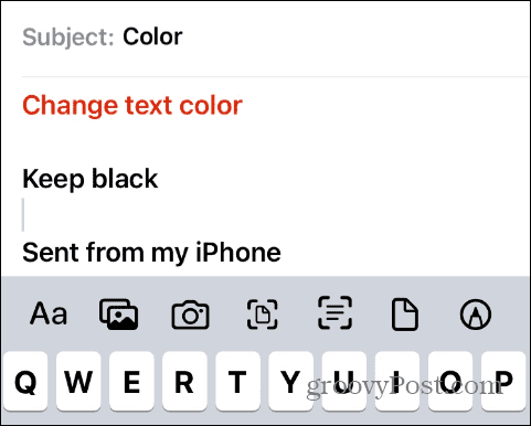 Pakeiskite teksto spalvą iPhone