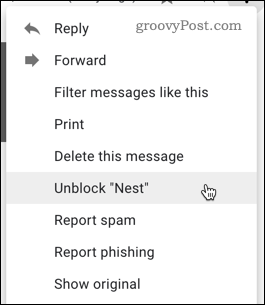 Panaikinkite vartotojo „Gmail“ blokavimą