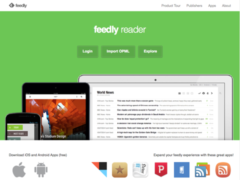 feedly pagrindinis puslapis