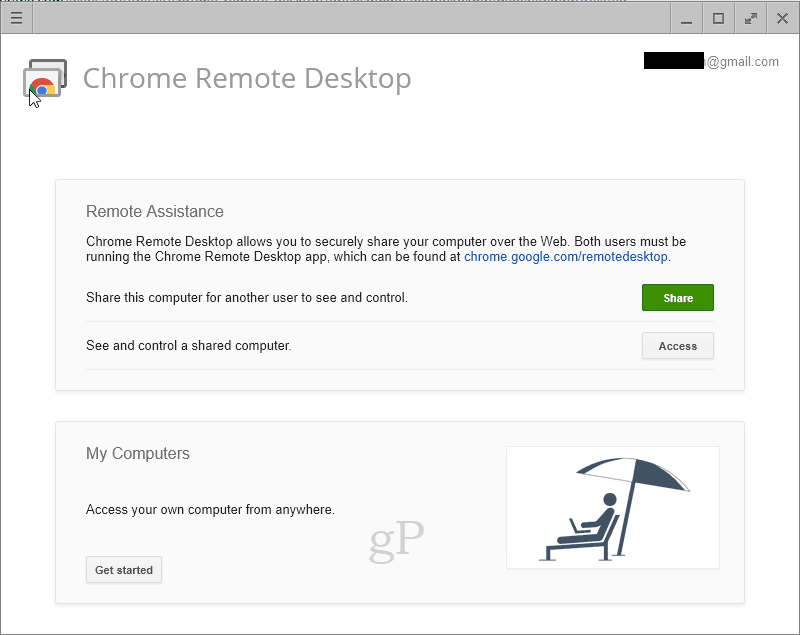 Nuotoliniu būdu prisijunkite prie „Chromebook“ iš „Windows 10“