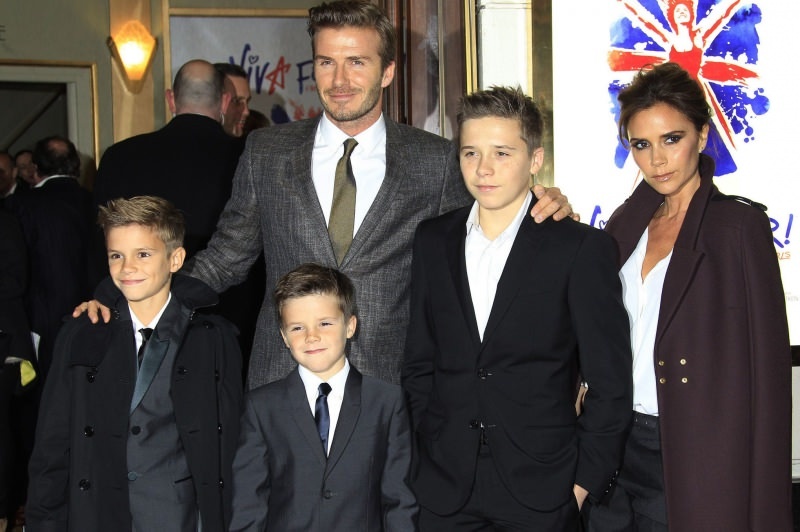Davidas Beckhamas ir šeima