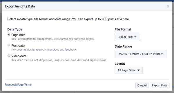 Eksportuokite „Facebook Insights“ duomenis, kad būtų paprasčiau analizuoti duomenis.