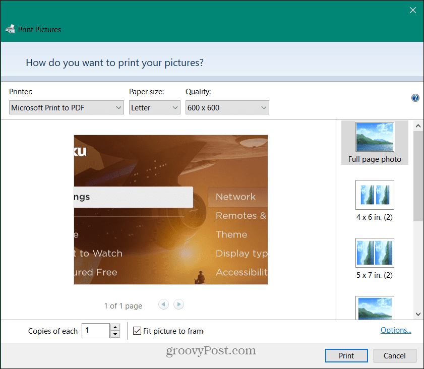 Konvertuokite PNG į PDF sistemoje Windows
