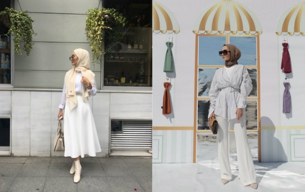 balta suknelė hidžabas