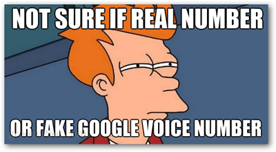 nežinote, ar tikrasis skaičius, ar netikras „Google“ balso numeris
