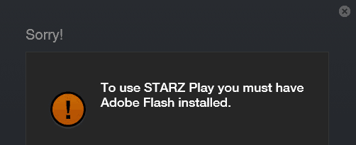 „Flash“ klaidos pranešimas