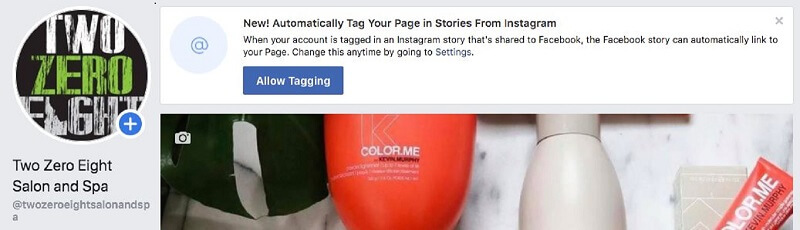 „Facebook“ išleido naują automatinio žymėjimo funkciją, leidžiančią vartotojams ir kitiems puslapiams žymėti prekės ženklo puslapius savo istorijose.