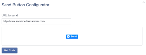 „Facebook“ siuntimo mygtukas nustatytas į URL