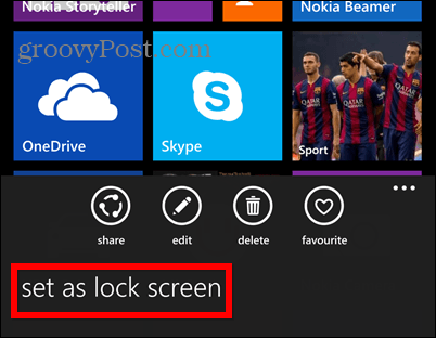 „Windows Phone 8.1“ ekrano kopijos užrakto rinkinys