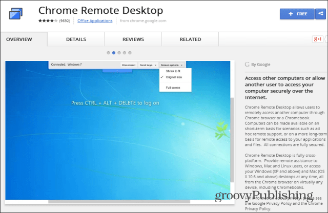 „Chrome Remote Desktop“ internetinė parduotuvė