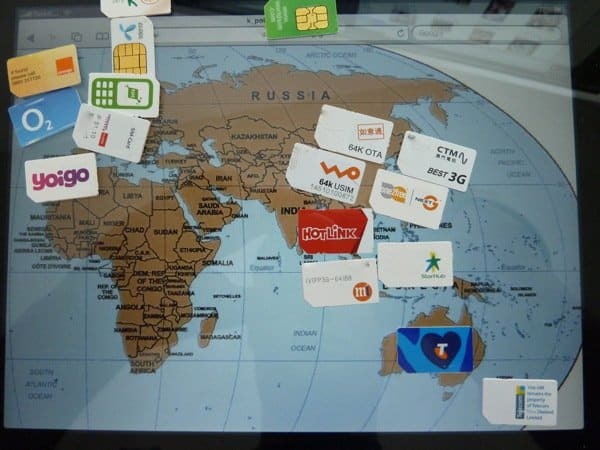 Pasaulio SIM kortelių žemėlapis