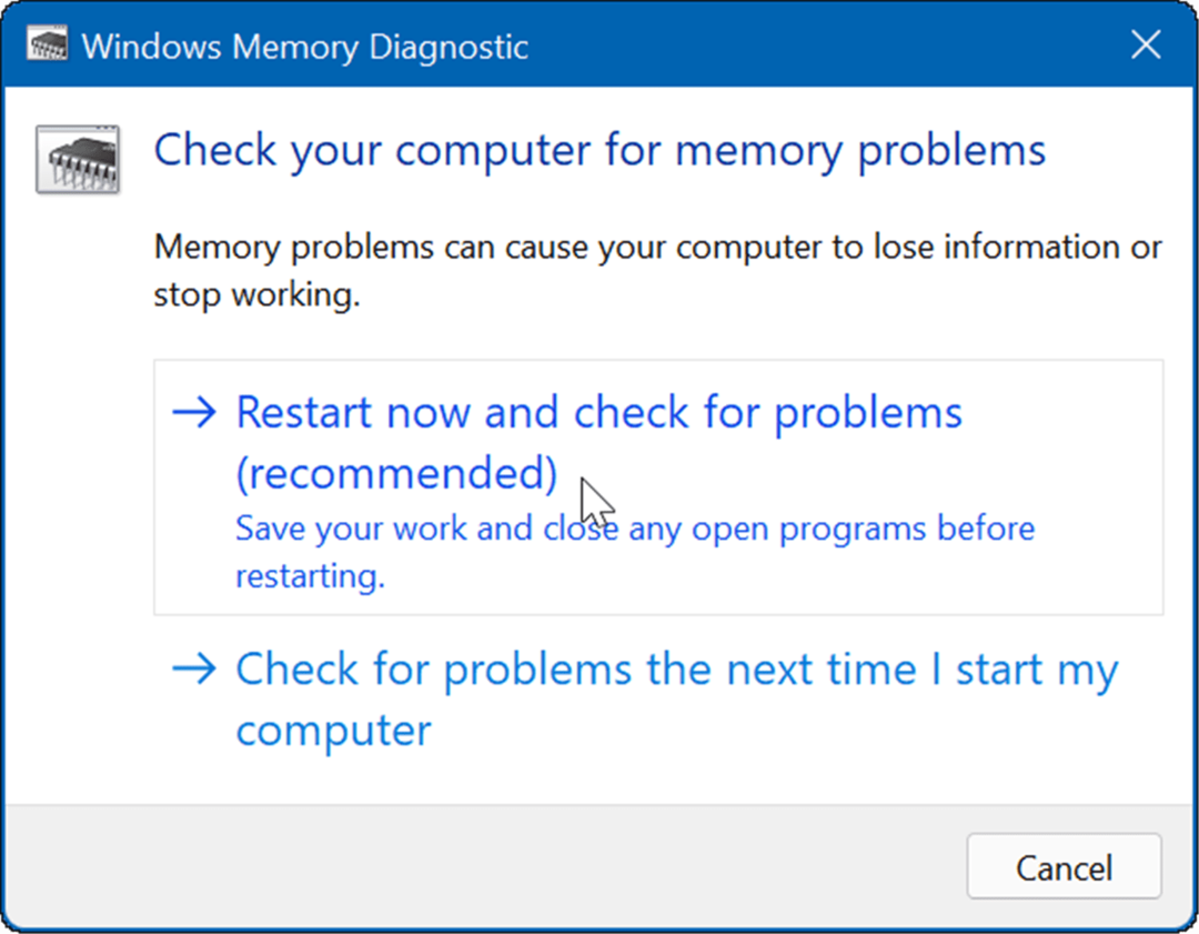 Windows 11 sustabdymo kodo atminties valdymo pataisymas