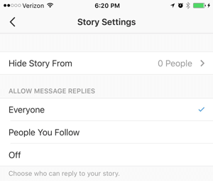 „instagram stories“ nustatymai