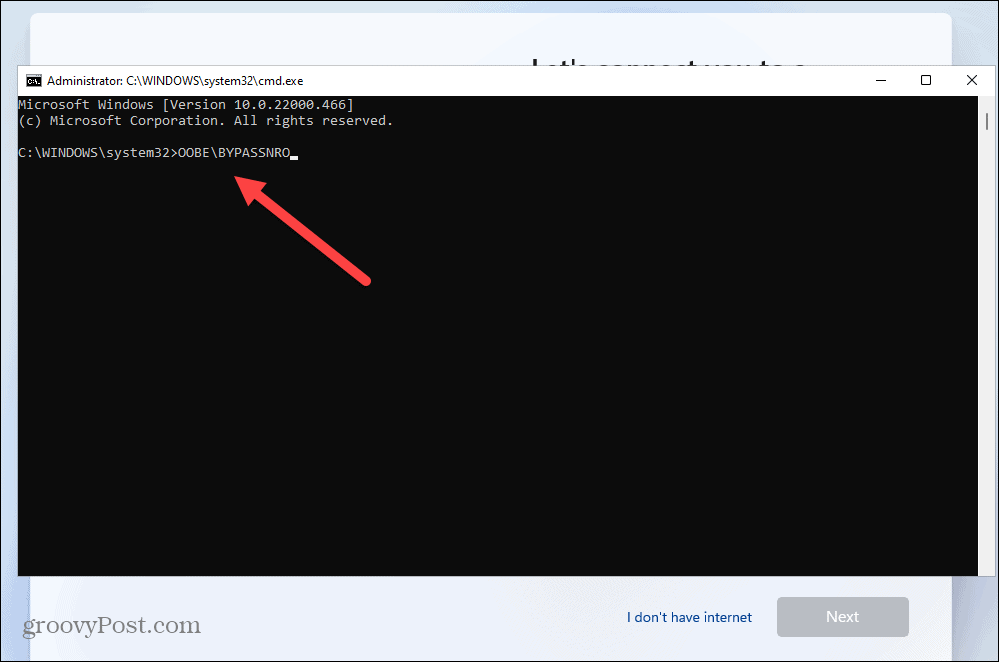 Įdiekite „Windows 11“ be interneto ryšio