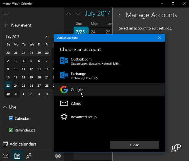 Tvarkykite „Google“ kalendorių naudodami „Cortana“ sistemoje „Windows 10“