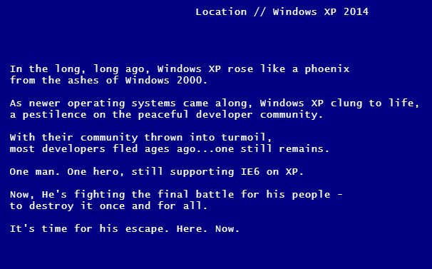 Žaisk „Escape from XP“, kad švęstum eros pabaigą