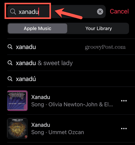Apple muzikos paieškos užklausa