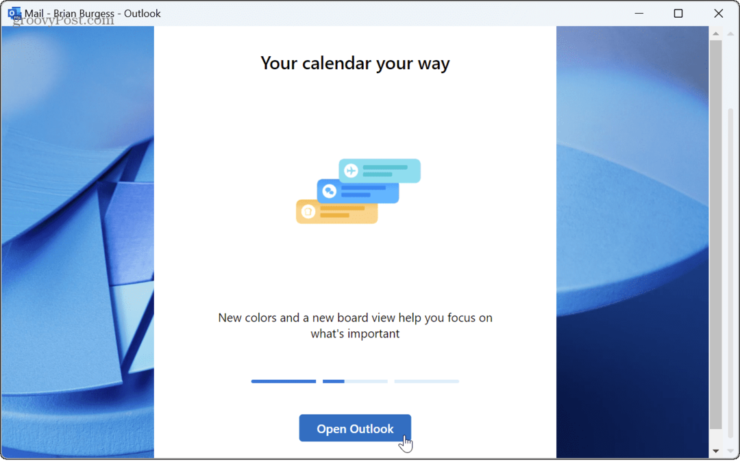 Pakeiskite naują „Outlook“ programos temą