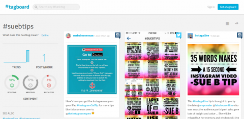 Naudokite „Tagboard“, jei norite pareikšti teises ir patikrinti savo unikalias žymas „Instagram“. 