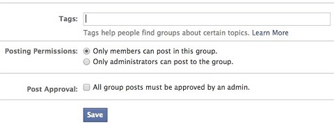 „facebook“ grupės leidimai