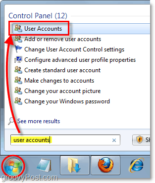 atidaryti vartotojo abonementų valdymo skydelį „Windows 7“