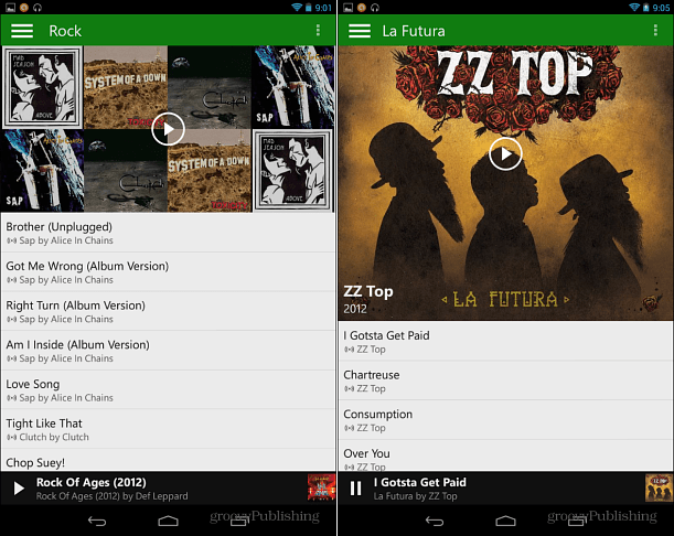 „Xbox“ muzika „Android“