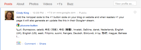 „Google +1“ fragmento atnaujinimas