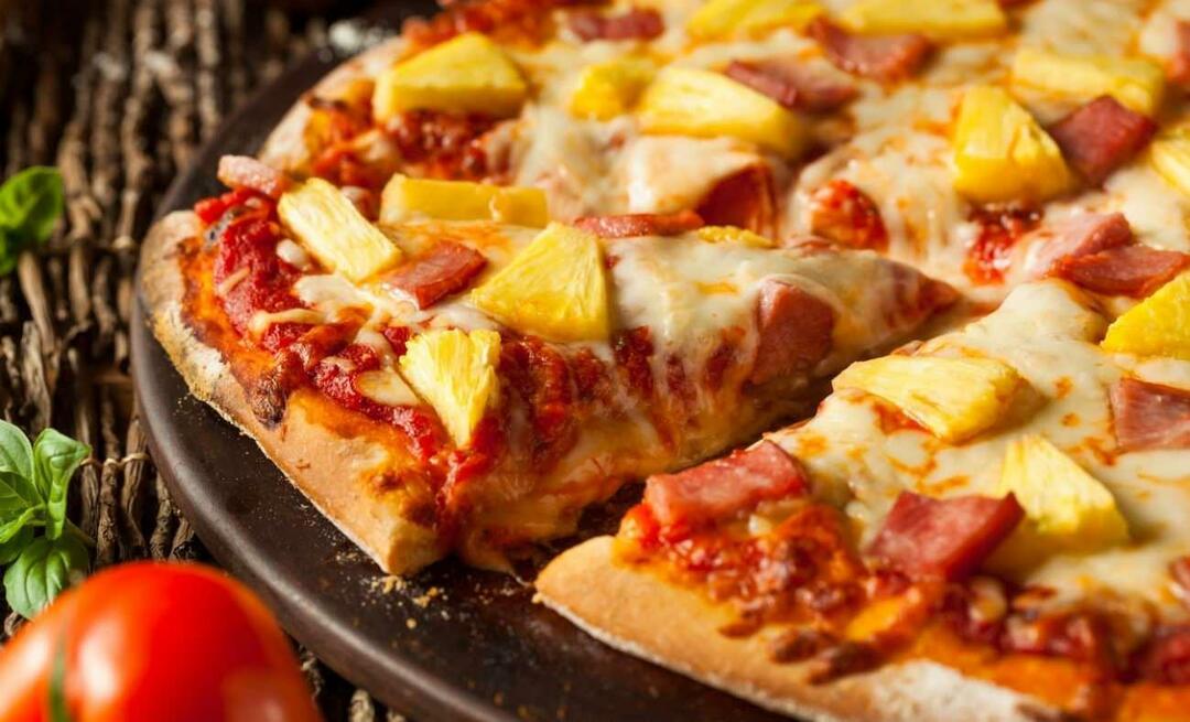 Kaip pasigaminti ananasų picą Kurioje šalyje buvo atrasta ananasų pica?