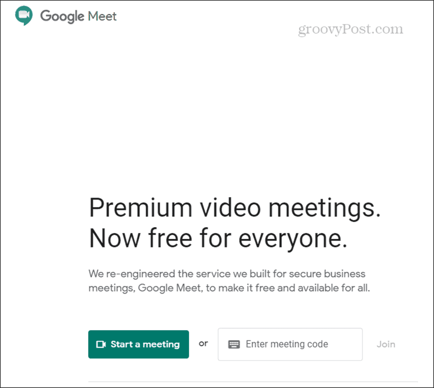 „Google Meet“ pradžia