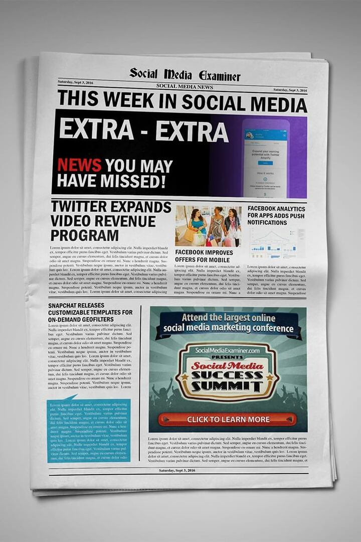 „Twitter“ atveria vaizdo įrašų skelbimus ir vaizdo įrašų pajamų pasidalijimą bei kitas socialinės žiniasklaidos naujienas 2016 m. Rugsėjo 3 d.