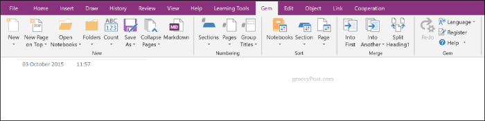 „Gem“ priedas „OneNote“